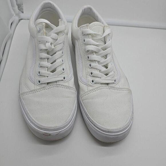 Old Skool Vans Canvas Shoe 8 Men 9.5 Women White - Picture 3 of 10